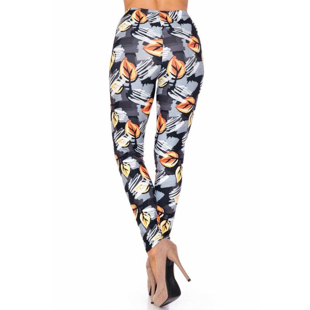 USAFashion Creamy Soft Orange Leaf Breeze Kids Leggings - USA Fashion™
